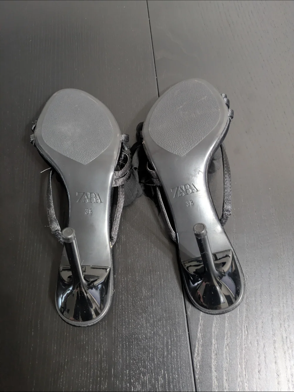 ZARA Black Floral-Accent Stiletto Heel - New With Tags - Picture 3 of 3
